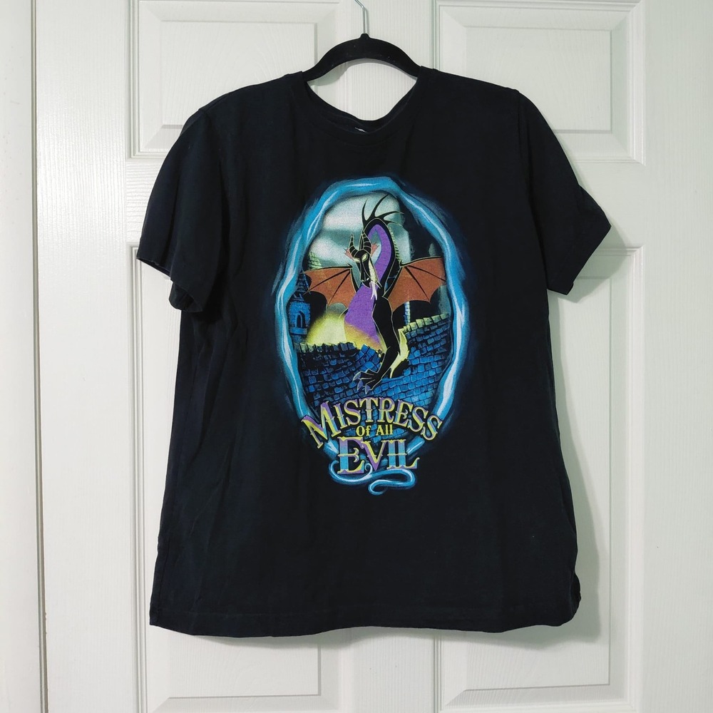 Disney Parks Maleficent Dragon Mistress of All Evil Black T-Shirt XL Cotton